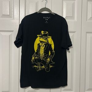 Friday Jr Black Tee with Yellow Frog Graphic